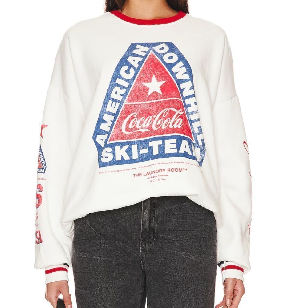 Revolve The Laundry Room American Downhill Ski Team Jumper in White, Red, & Blue